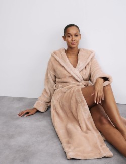 Fleece Hooded Dressing Gown