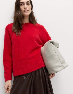 Pohodlná mikina s kulatým výstřihem