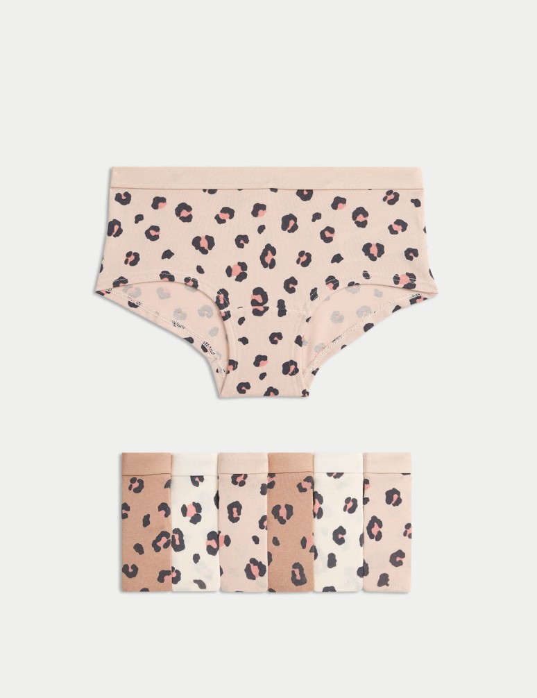 Šortkové kalhotky se zvířecím potiskem a vysokým podílem bavlny (5–16 let), 7 ks