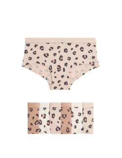 Šortkové kalhotky se zvířecím potiskem a vysokým podílem bavlny (5–16 let), 7 ks