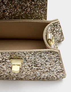 Dětská třpytivá metalická taška s horní rukojetí