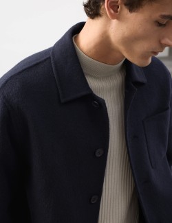 Bunda s kožešinou ze směsi vlny