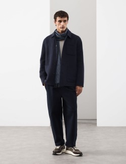 Bunda s kožešinou ze směsi vlny