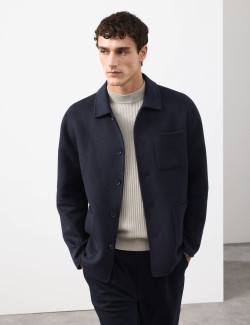 Bunda s kožešinou ze směsi vlny