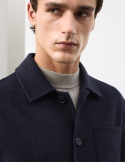 Bunda s kožešinou ze směsi vlny