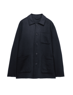 Bunda s kožešinou ze směsi vlny