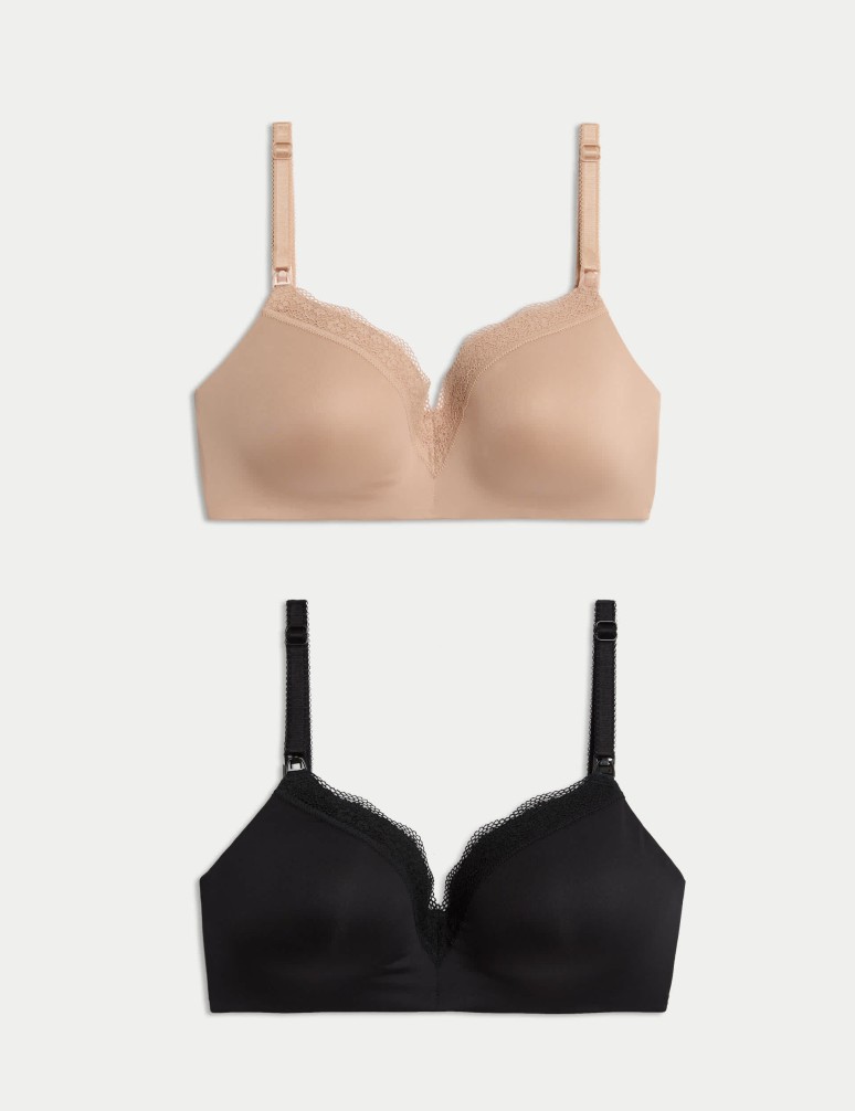 2pk Jasmine Lace Trim Maternity Nursing Bra B-G