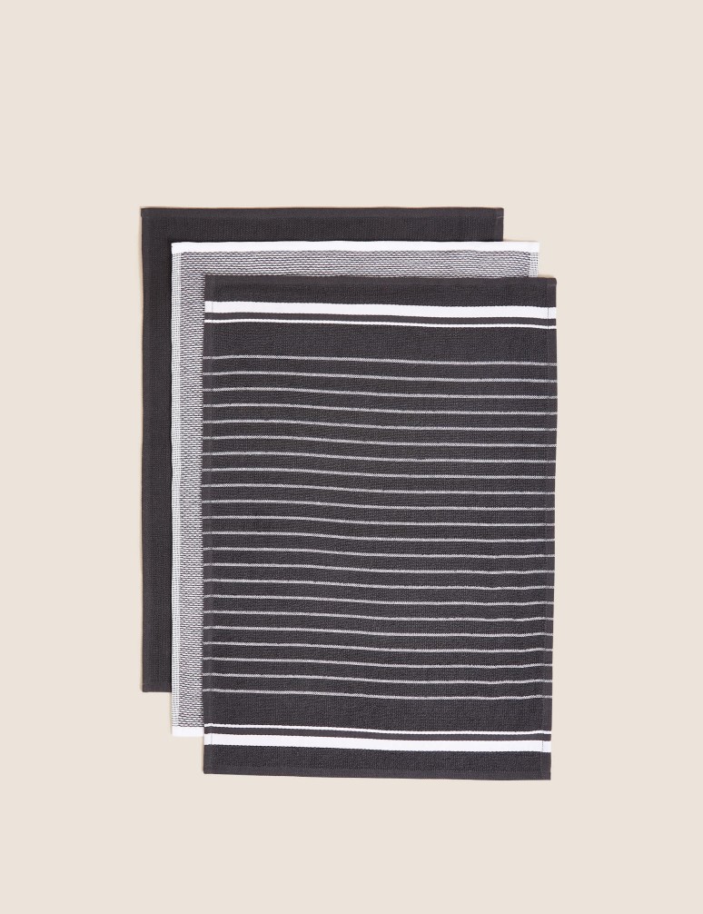 Set of 3 Cotton Rich Kitchen Towels