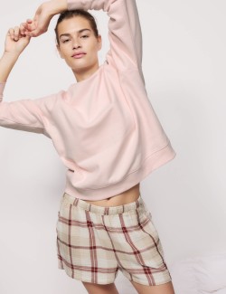 Pure Cotton Sweatshirt Shortie Set