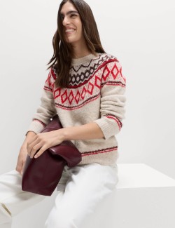 Volný svetr s vlnou z kolekce Boucle Fair Isle