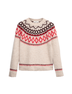 Volný svetr s vlnou z kolekce Boucle Fair Isle