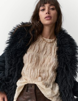 Metalická halenka s řasením