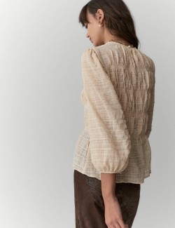 Metalická halenka s řasením