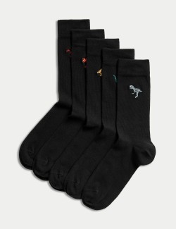 5pk Cool & Fresh™ Dinosaur Cotton Rich Socks