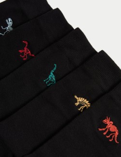 5 párů ponožek Cool & Fresh™, s vysokým podílem bavlny a motivem dinosaura