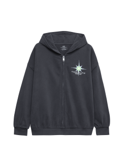 Cotton Rich Star Sign Graphic Zip Hoodie (6-16 Yrs)