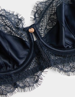 Saffron Satin & Lace Wired Balcony Bra (A-E)