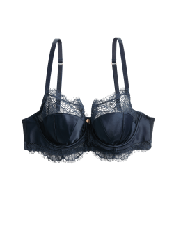 Saffron Satin & Lace Wired Balcony Bra (A-E)