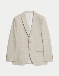 Kárované oblekové sako, přiléhavý střih