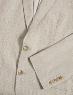 Kárované oblekové sako, přiléhavý střih