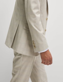 Kárované oblekové sako, přiléhavý střih