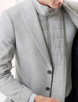 Pletený blejzr s vysokým podílem bavlny a vestou