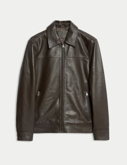 Leather Harrington Jacket