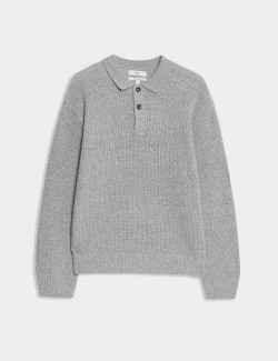 Pletená polokošile ze směsi jehněčí vlny