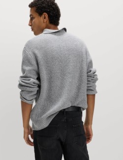 Pletená polokošile ze směsi jehněčí vlny