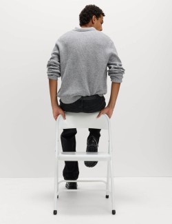 Pletená polokošile ze směsi jehněčí vlny