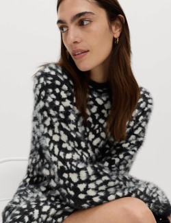 Animal Print Crew Neck Relaxed Jumper
