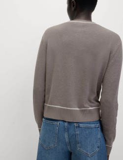 Kardigan s výstřihem ke krku a špičatými knoflíky vpředu