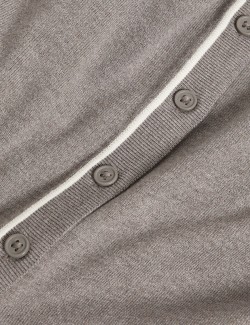 Kardigan s výstřihem ke krku a špičatými knoflíky vpředu