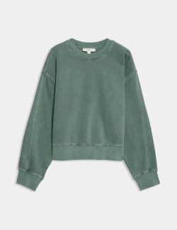 Zkrácené barvená mikina z čisté bavlny