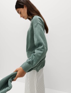 Zkrácené barvená mikina z čisté bavlny