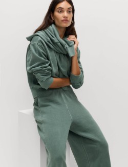 Zkrácené barvená mikina z čisté bavlny