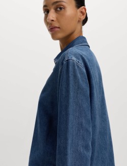 Džínová halenka se zavazováním na vázanku