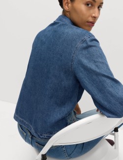 Džínová halenka se zavazováním na vázanku