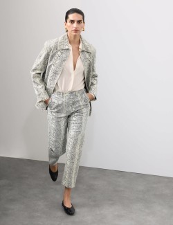 Kožená bunda s potiskem hadí kůže