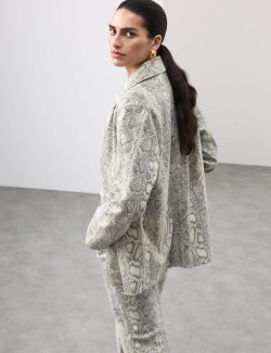 Kožená bunda s potiskem hadí kůže