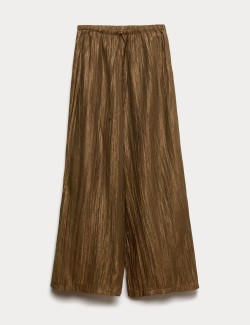 Lyocell Rich Crinkle Wide Leg Trousers