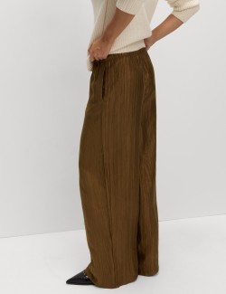 Lyocell Rich Crinkle Wide Leg Trousers