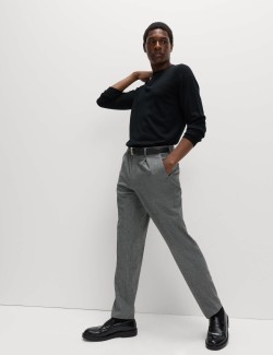 Tailored Fit Warm Handle Puppytooth Trousers