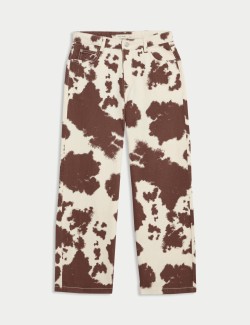Pure Cotton Wide Leg Animal Print Jeans (6-16 Yrs)