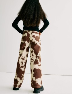 Pure Cotton Wide Leg Animal Print Jeans (6-16 Yrs)