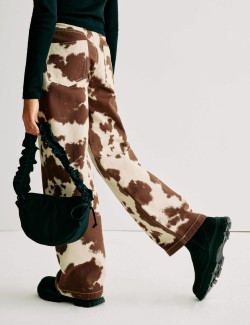 Pure Cotton Wide Leg Animal Print Jeans (6-16 Yrs)