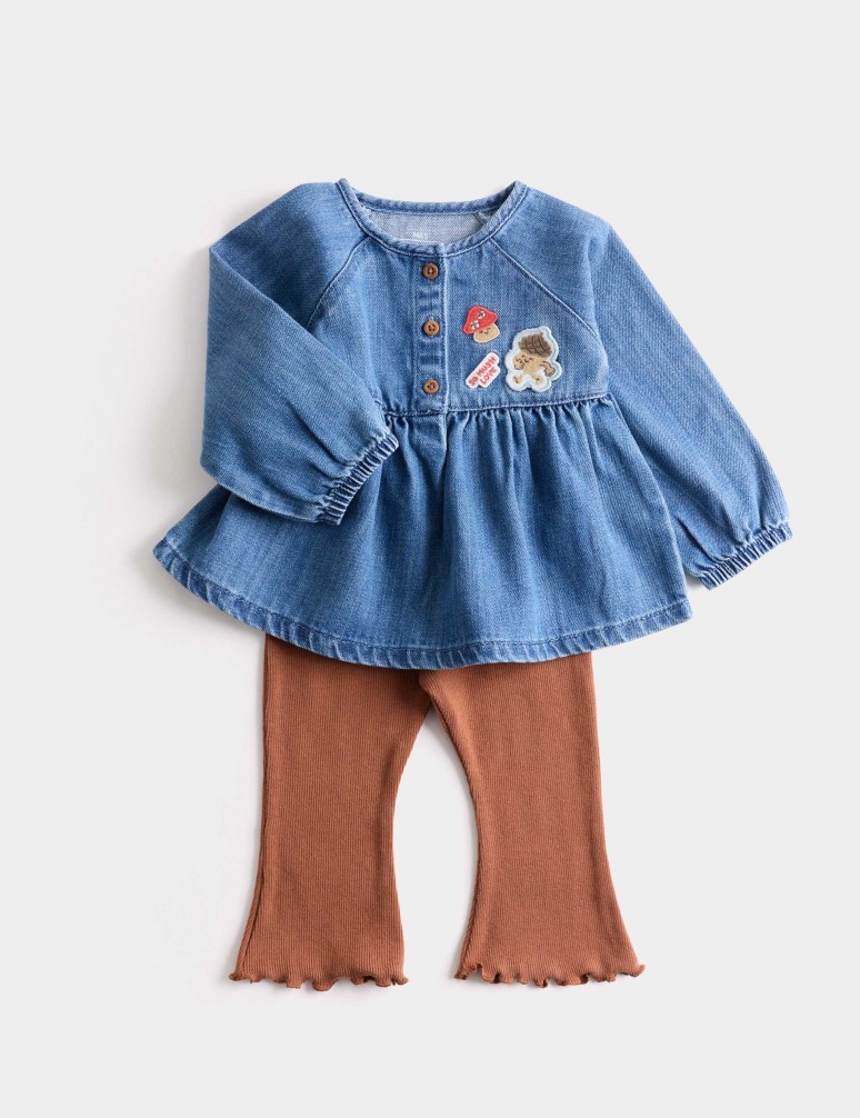 2pc Denim Top and Bottom Outfit (0-3 Yrs)