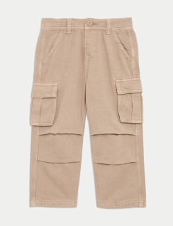 Pure Cotton Wide Leg Cargo Trousers (2-16 Yrs)