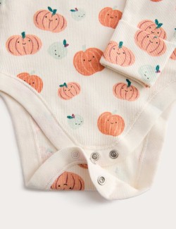 3dílný outfit s vysokým podílem bavlny a motivem dýní, (7 lbs–24 měsíců)