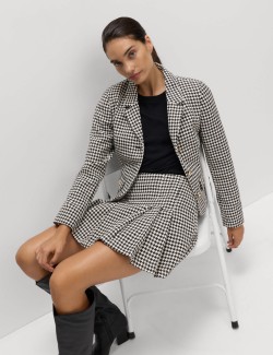 Cotton Rich Tweed Collarless Jacket